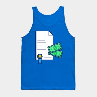 Scholarship, Certificate, Badge And Money Cartoon (2) Tank Top